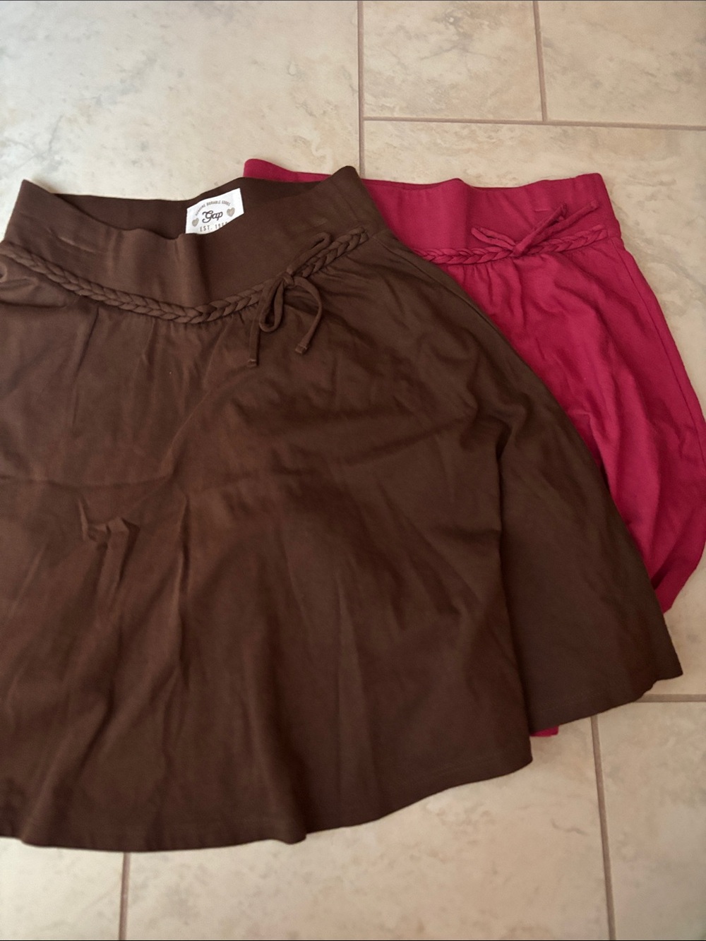 Gap Kids A-Line Soft Skirts Bundle Size M (8) Brown & Pink Red EUC